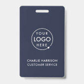 ネイビーブルーロゴID |業務モダン職員 バッジ (裏面)