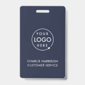 ネイビーブルーロゴID |業務モダン職員 バッジ (正面)