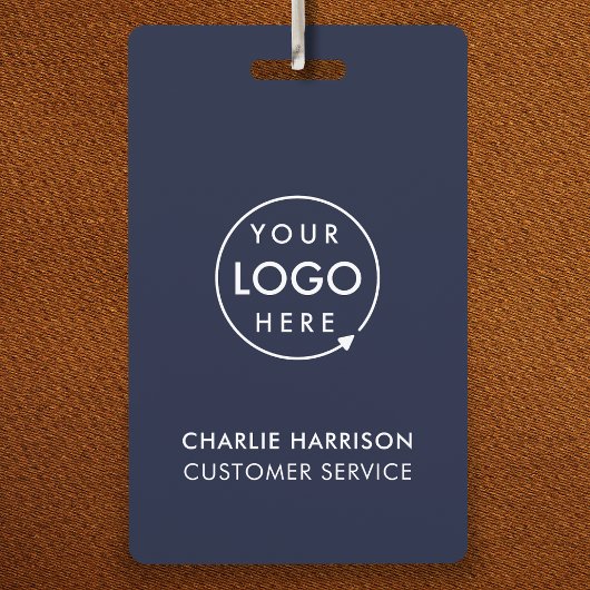 ネイビーブルーロゴID |業務モダン職員 バッジ