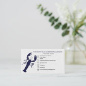 ネイビーブルーロブスターシーフードブラックシンプル航海の 名刺 (スタンド正面)