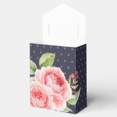 ネイビーブルーロマンチックフローラブライダルシャワー フェイバーボックス (オープン)