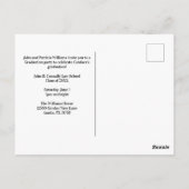 ネイビーブルーロースクール卒業党招待状 ポストカード (裏面)