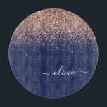 ネイビーブルーローズゴールド ブラッシュピンク グリッター モノグラム カッティングボード<br><div class="desc">ネイビーブルーとローズゴールド - ブラッシュピンク スパークル グリッター スクリプト モノグラム 名前 カッティングボード。豪華で洗練されたスタイルを愛する人への、卒業、誕生日、結婚式、ブライズシャワー、結婚記念日、ベビーシャワー、バチェロレッテパーティーのギフトに最適。</div>