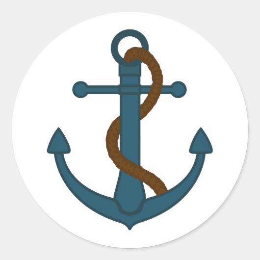 ネイビーブルーロ航海のープといかりベビーシャワー ラウンドシール (正面)