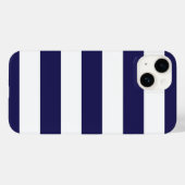 ネイビーブルーワイドストライプiPhoneケース Case-Mate iPhoneケース (裏面 (横))