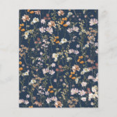 ネイビーブルーワイルドフラワーブライダルシャワー招待 チラシ (裏面)
