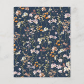 ネイビーブルーワイルドフラワーブライダルブランチ招待状 チラシ (裏面)