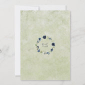 ネイビーブルーワイルドフラワーボタニッ結婚クス 招待状 (裏面)