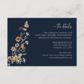 ネイビーブルーワイルドフラワーボーホエンクロージャカード エンクロージャーカード (正面)