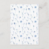 ネイビーブルーワイルドフラワーリース結婚の詳細カード エンクロージャーカード (裏面)