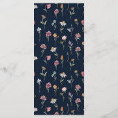 ネイビーブルーワイルドフラワー結婚ズのメニュー メニュー (裏面)