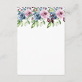 ネイビーブルーワインウォーターフローラ結婚ズ エンクロージャーカード (裏面)