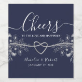 ネイビーブルーワインラベル ワインラベル (シングルラベル)