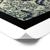 ネイビーブルーワカメ壁紙スタイルデザイン ポスター (角)