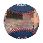 ネイビーブルーワールドズ最大パパタイポグラフィ モダン 野球ボール (正面)