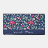 ネイビーブルーヴィンテージコテージコア デスクマット (正面)