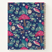 ネイビーブルーヴィンテージコテージコア ノートブック (裏面)