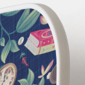 ネイビーブルーヴィンテージコテージコア ピックルボールラケット (左詳細)