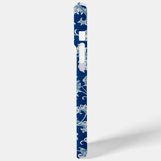 ネイビーブルー中国のヴィンテージ花柄 Case-Mate iPhoneケース (裏面 / 左)