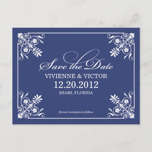 ネイビーブルー事件 | セーブ・ザ・デート案内 案内ポストカード (正面)