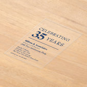 ネイビーブルー事業記念日 アクリル招待状 (レイダウン)