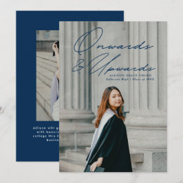 ネイビーブルー以降と上位2写真卒業 案内状