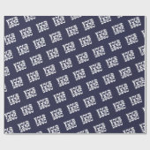 ネイビーブルー企業のビジネスロゴラッピング紙 ラッピングペーパー (フラット)