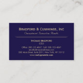 ネイビーブルー企業のプロフェッショナル 名刺 (正面)