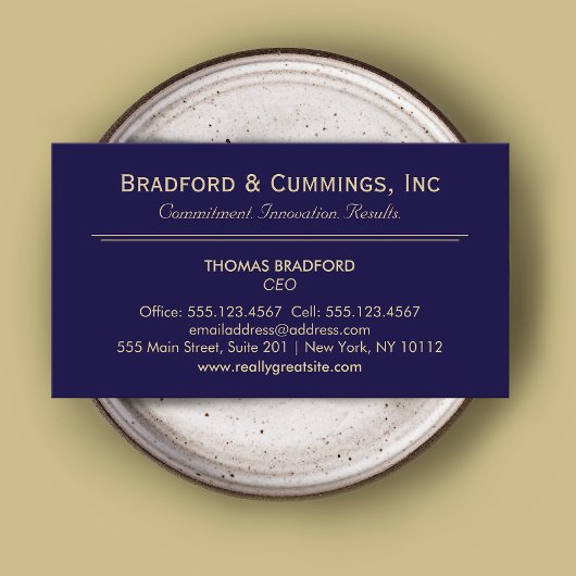 ネイビーブルー企業のプロフェッショナル 名刺