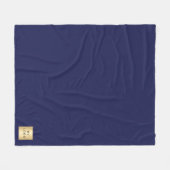 ネイビーブルー企業のロカスタムゴ会社ギフト フリースブランケット (正面(横))