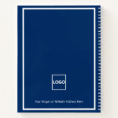 ネイビーブルー企業のロゴ会社 ノートブック (裏面)