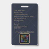 ネイビーブルー企業IDカード バッジ (裏面)