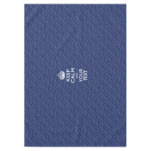 ネイビーブルー保迷彩柄Calmとテキスト テーブルクロス (正面)