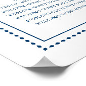 ネイビーブルー優美なヒトデ20 x 24座席表 ポスター (角)