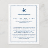 ネイビーブルー優雅なヒトデ結婚の宿泊施設 エンクロージャーカード (正面)