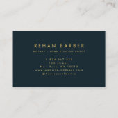 ネイビーブルー公証人スクリプトローン署名エージェント 名刺 (裏面)