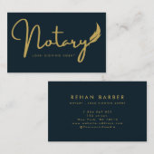 ネイビーブルー公証人スクリプトローン署名エージェント 名刺 (正面/裏面)