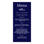 ネイビーブルー写真おもしろいファクト誕生日メニューカード ラックカード (正面)