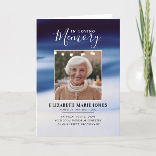 ネイビーブルー写真追悼追悼の思い出 プログラム