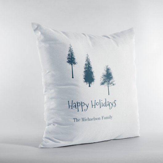 ネイビーブルー冬樹 クッション