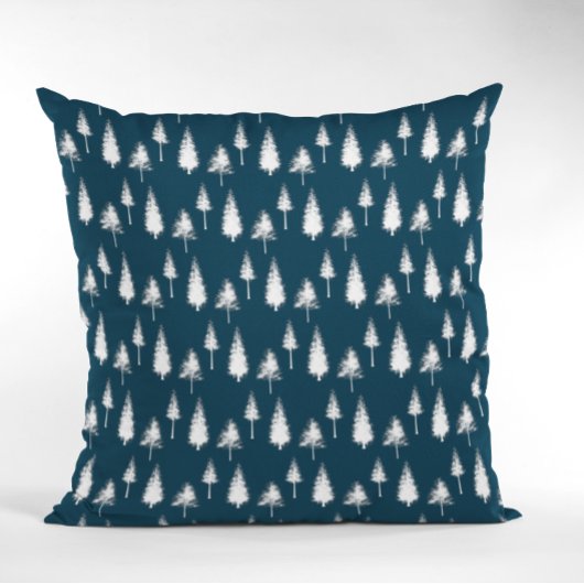 ネイビーブルー冬樹 クッション