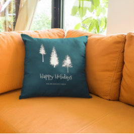 ネイビーブルー冬樹 クッション