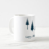 ネイビーブルー冬樹 コーヒーマグカップ (正面左)