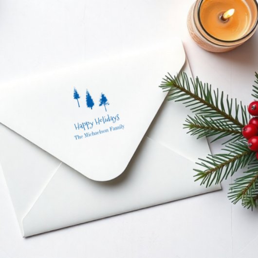 ネイビーブルー冬樹 セルフインキングスタンプ