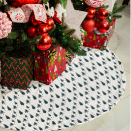 ネイビーブルー冬樹 ブラッシュドポリエステルツリースカート