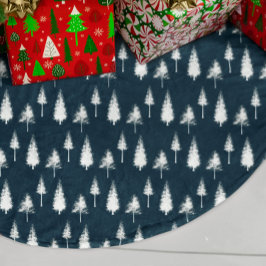 ネイビーブルー冬樹 ブラッシュドポリエステルツリースカート