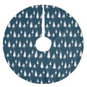 ネイビーブルー冬樹 ブラッシュドポリエステルツリースカート (正面)