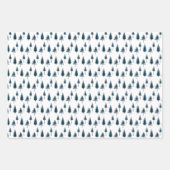 ネイビーブルー冬樹 ラッピングペーパーシート (正面)