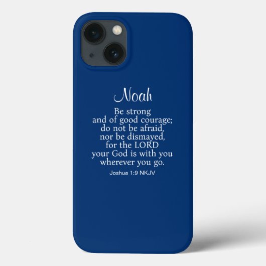 ネイビーブルー勇気バイブルバース名前をカスタムするシンプル Case-Mate iPhoneケース (裏面)