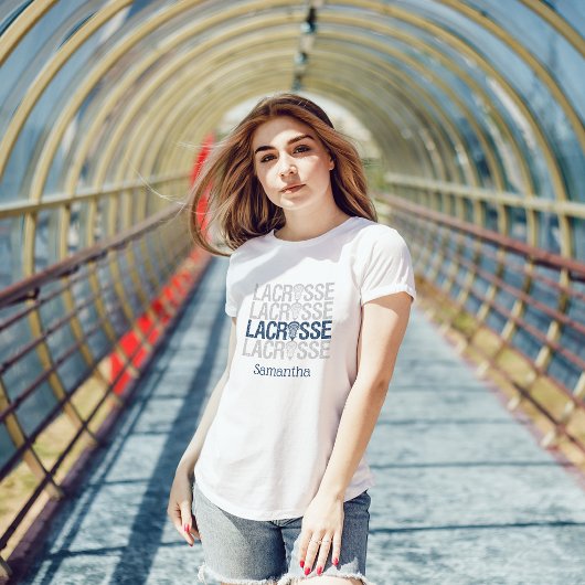 ネイビーブルー動揺してラクロス語 Tシャツ